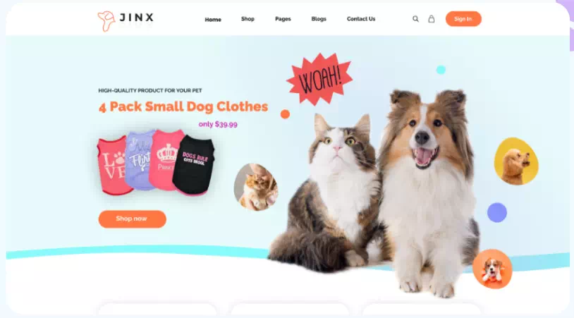 Jinx - Thème 2 WooCommerce Pet Shop & Veterinary