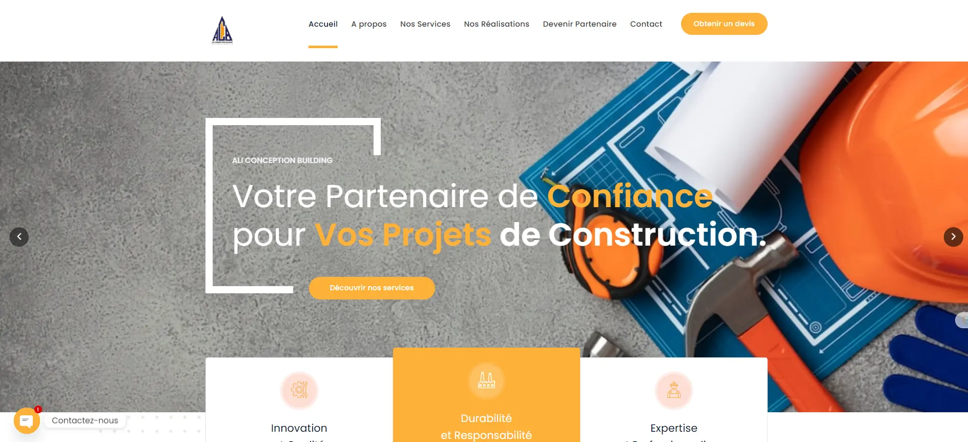 Ali Conception Building: leader du secteur du BTP au Bénin, spécialisé dans la construction et la rénovation.