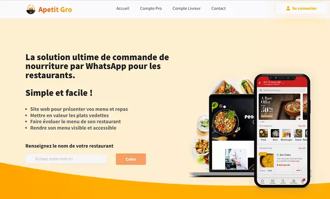 Apetit Gro: La solution ultime de commande de nourriture en ligne