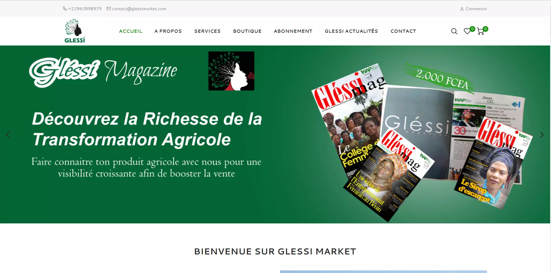 Glessi Market: 1ere plateforme d'agrobusiness en ligne au Bénin