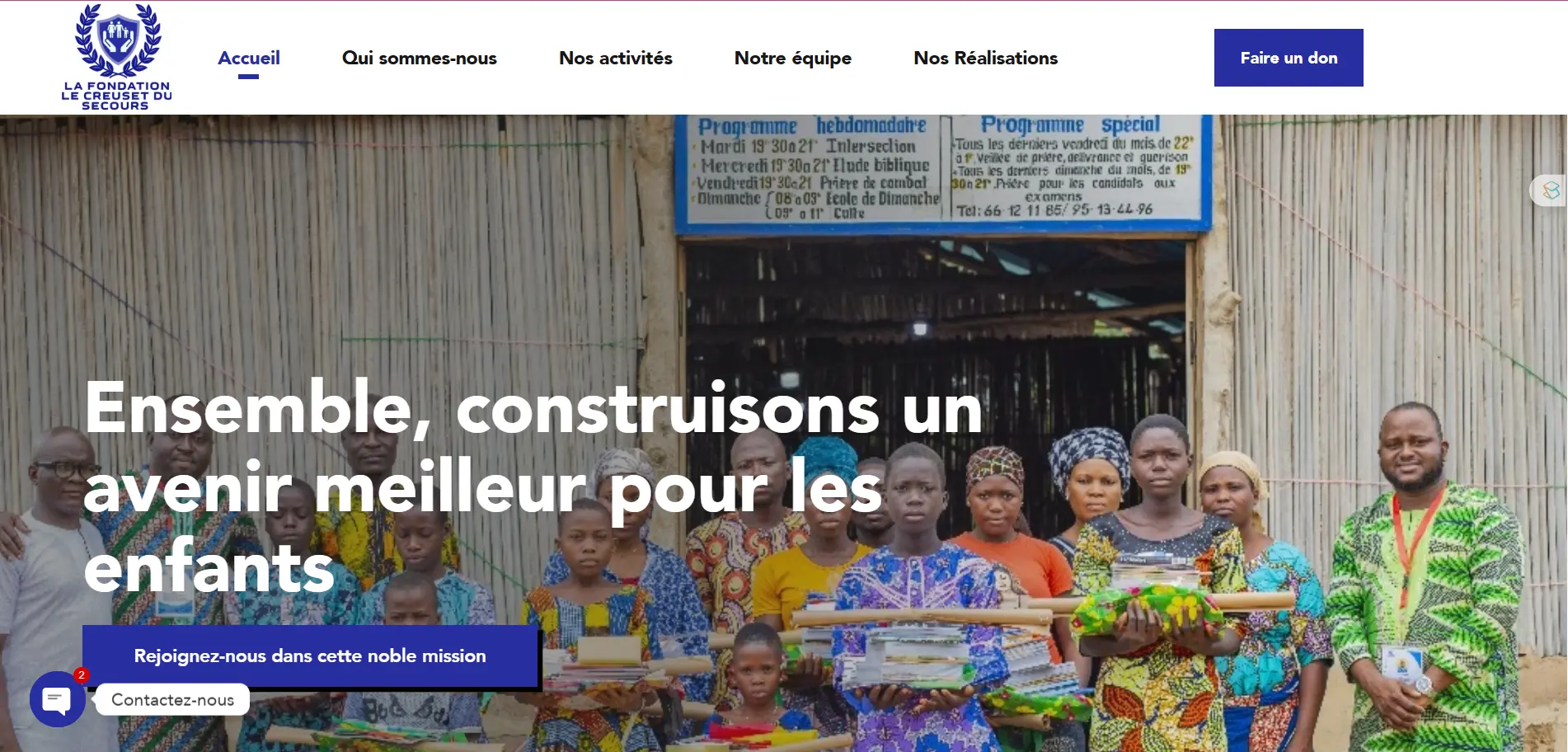 LE CREUSET DU SECOURS: Site officiel du centre d'Accueil, d'aide et de Protection des orphelins et enfants vulnérables.