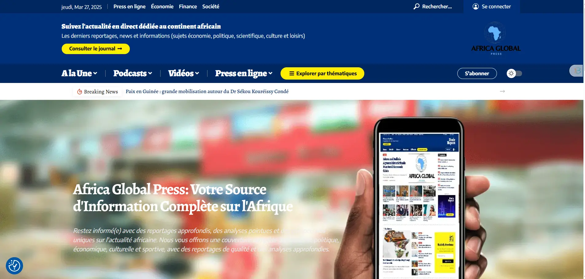 AFRICA GLOBAL PRESS: Site d'information et l'actualité du continent Africain. Les dernières actus, les infos politiques, technologiques, sportives et suivez en direct